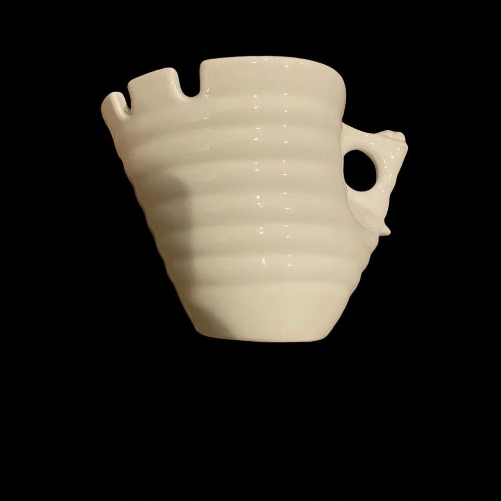 Elan Beehive Udon or Ramen Ceramic Bowl. Off White.